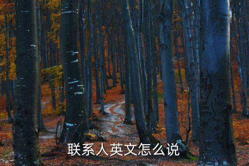 聯(lián)系人英文怎么說