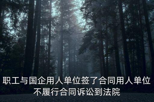 職工與國企用人單位簽了合同用人單位不履行合同訴訟到法院