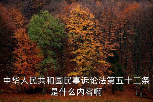 中華人民共和國民事訴論法第五十二條是什么內(nèi)容啊