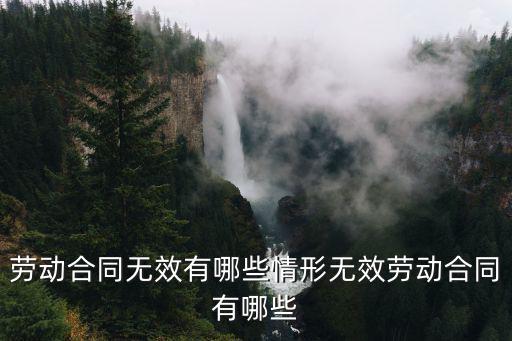 勞動(dòng)合同無效有哪些情形無效勞動(dòng)合同有哪些