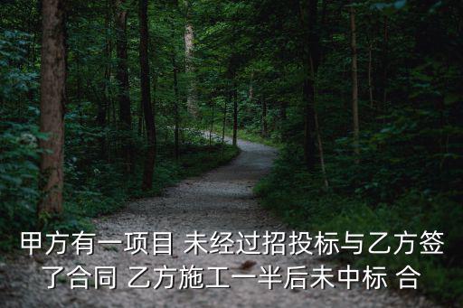 甲方有一項(xiàng)目 未經(jīng)過招投標(biāo)與乙方簽了合同 乙方施工一半后未中標(biāo) 合