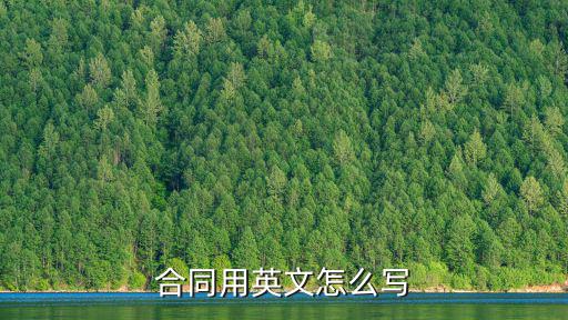 合同翻譯英譯中文怎么寫，合同用英文怎么寫