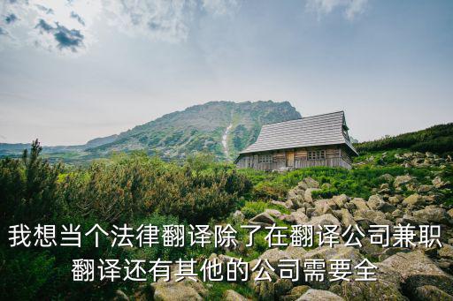 我想當個法律翻譯除了在翻譯公司兼職翻譯還有其他的公司需要全