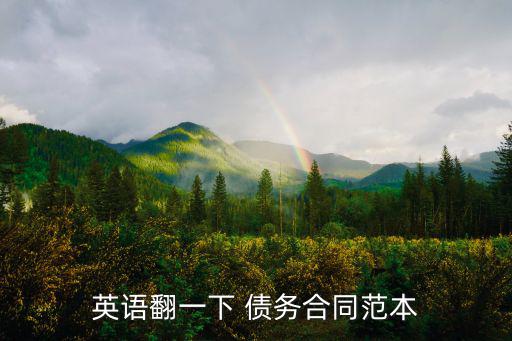 英語翻一下 債務(wù)合同范本