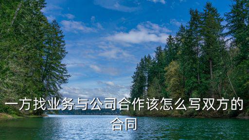 一方找業(yè)務(wù)與公司合作該怎么寫雙方的合同