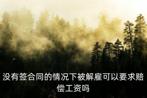 工作沒簽合同被辭退有補(bǔ)償嗎，沒有簽合同的情況下被解雇可以要求賠償工資嗎
