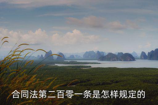 合同法第二百零一條是怎樣規(guī)定的