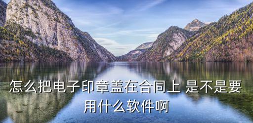 怎么把電子印章蓋在合同上 是不是要用什么軟件啊