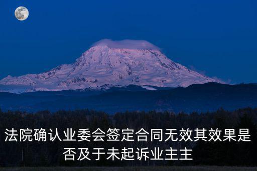 法院確認(rèn)業(yè)委會(huì)簽定合同無(wú)效其效果是否及于未起訴業(yè)主主