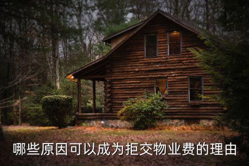 哪些原因可以成為拒交物業(yè)費(fèi)的理由