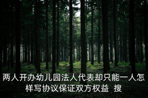 幼兒園股權(quán)怎么分配，兩人開(kāi)辦幼兒園法人代表卻只能一人怎樣寫協(xié)議保證雙方權(quán)益  搜