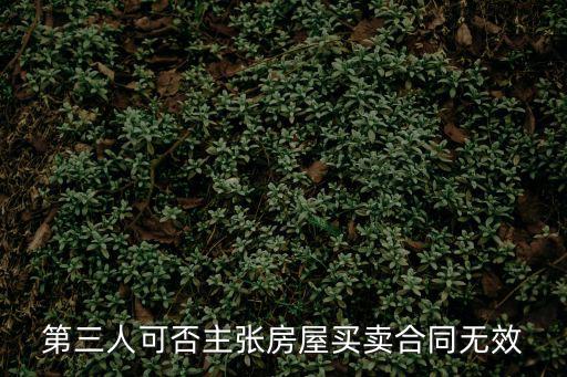 第三人起訴確認(rèn)合同無效，確認(rèn)合同無效能否適用訴訟時效