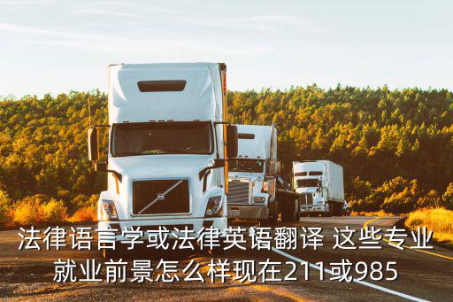 法律語言學(xué)或法律英語翻譯 這些專業(yè)就業(yè)前景怎么樣現(xiàn)在211或985