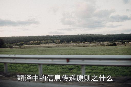 翻譯中的信息傳遞原則之什么