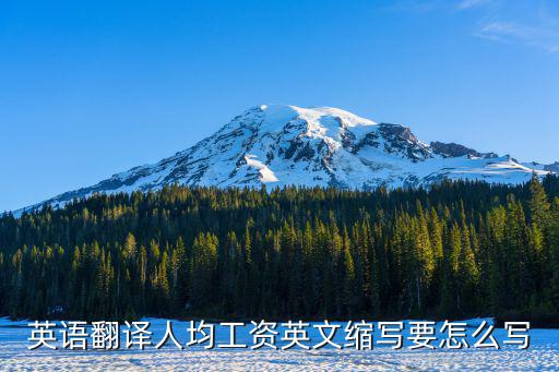 英語翻譯人均工資英文縮寫要怎么寫