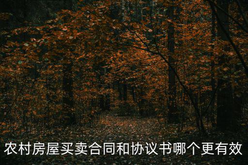 農(nóng)村房屋買賣合同和協(xié)議書哪個(gè)更有效