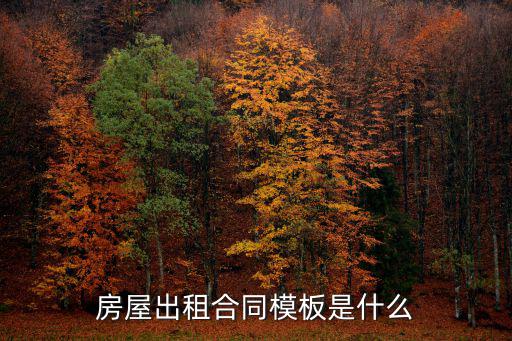 房屋出租合同模板是什么