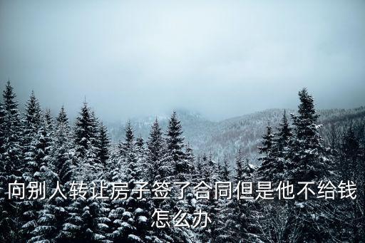 向別人轉讓房子簽了合同但是他不給錢怎么辦