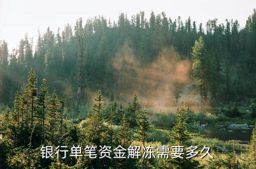 銀行單筆資金解凍需要多久