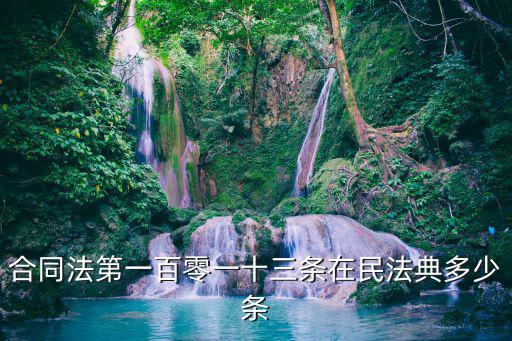 合同法第一百零一十三條在民法典多少條