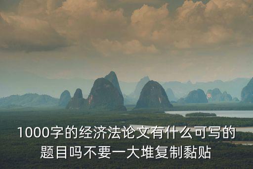 經(jīng)濟(jì)法論文1000字，經(jīng)濟(jì)法小論文10001500字作業(yè)嘿嘿
