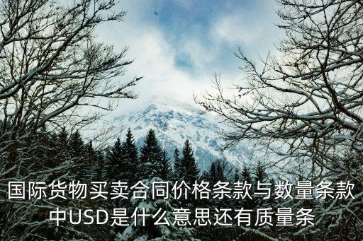 國際貨物買賣合同價(jià)格條款與數(shù)量條款中USD是什么意思還有質(zhì)量條