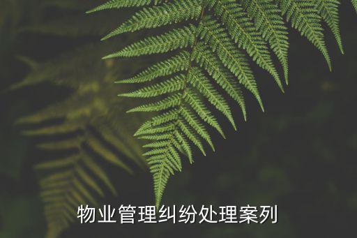 物業(yè)服務(wù)糾紛十大典型案例，物業(yè)管理糾紛處理案列
