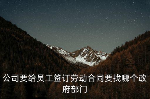 公司要給員工簽訂勞動合同要找哪個政府部門