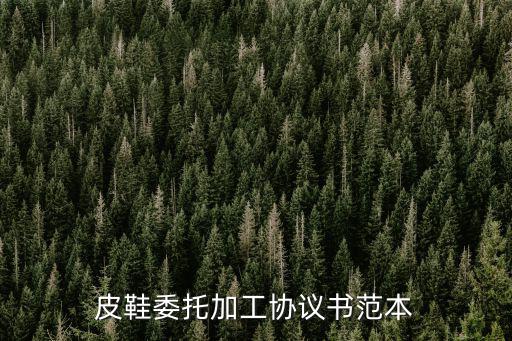 皮鞋委托加工協(xié)議書范本
