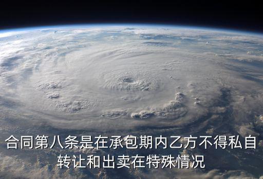 合同第八條是在承包期內(nèi)乙方不得私自轉(zhuǎn)讓和出賣在特殊情況