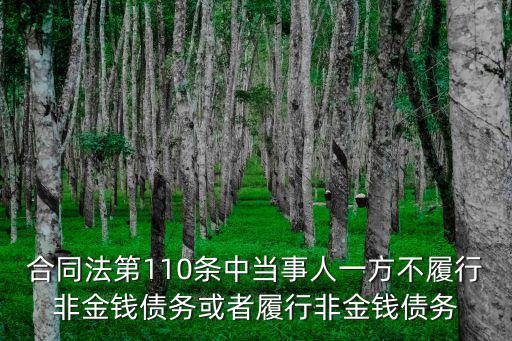 合同法第110條中當(dāng)事人一方不履行非金錢債務(wù)或者履行非金錢債務(wù)