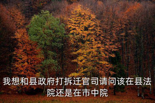 我想和縣政府打拆遷官司請(qǐng)問(wèn)該在縣法院還是在市中院