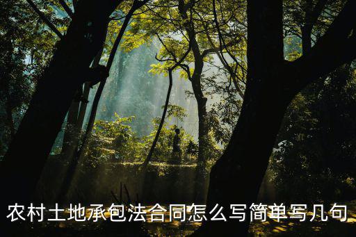 承包土地合同怎樣寫有效，農(nóng)村土地承包法合同怎么寫簡單寫幾句
