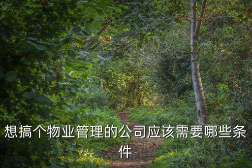 想搞個(gè)物業(yè)管理的公司應(yīng)該需要哪些條件