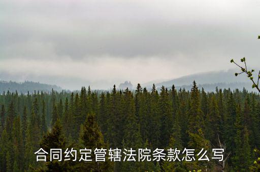 合同約定管轄法院條款怎么寫