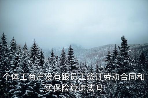 個體工商戶不簽訂勞動合同違法嗎，個體經(jīng)營不簽勞動合同合法嗎
