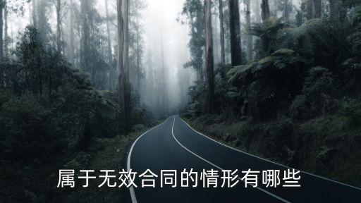 屬于無效合同的情形有哪些