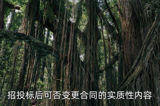 招投標后可否變更合同的實質性內容