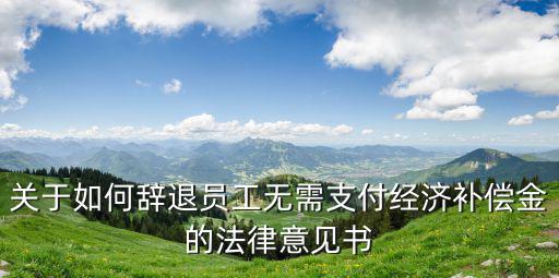 關(guān)于如何辭退員工無需支付經(jīng)濟補償金的法律意見書
