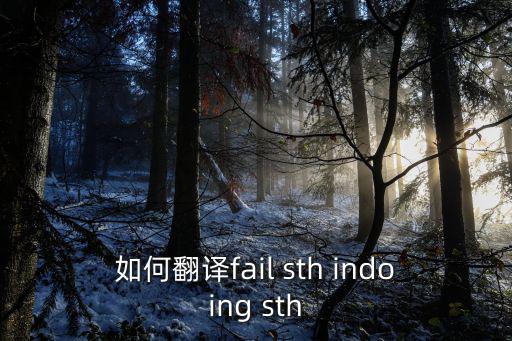 如何 翻譯，如何翻譯fail sth indoing sth