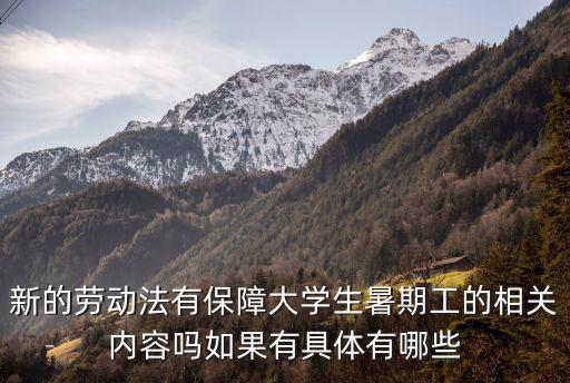 新的勞動法有保障大學生暑期工的相關內容嗎如果有具體有哪些