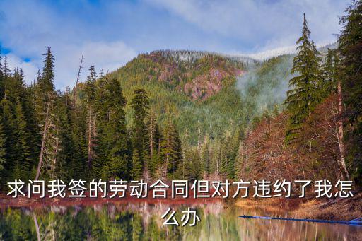 簽訂合同后一方違約了怎么辦，求問我簽的勞動(dòng)合同但對方違約了我怎么辦