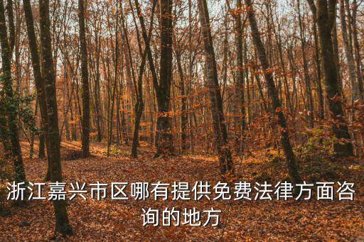 浙江嘉興免費(fèi)法律援助，浙江嘉興市區(qū)哪有提供免費(fèi)法律方面咨詢的地方