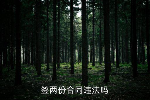 簽兩份合同違法嗎