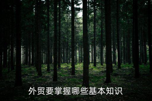 外貿(mào)要掌握哪些基本知識