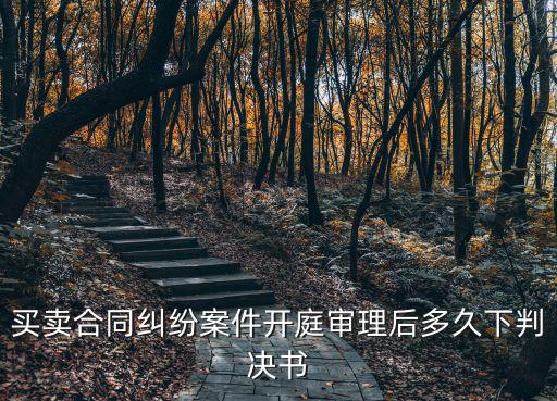 買賣合同糾紛案件開庭審理后多久下判決書