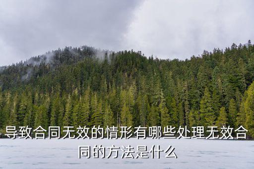 導(dǎo)致合同無效的情形有哪些處理無效合同的方法是什么