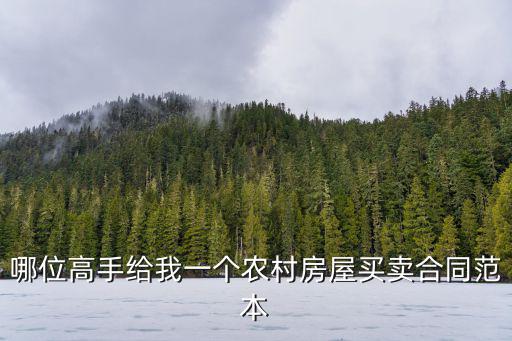哪位高手給我一個(gè)農(nóng)村房屋買(mǎi)賣(mài)合同范本