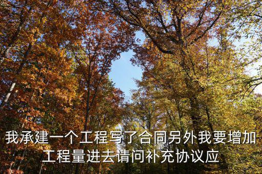 工程量增加補(bǔ)充協(xié)議怎么寫(xiě)，我承建一個(gè)工程寫(xiě)了合同另外我要增加工程量進(jìn)去請(qǐng)問(wèn)補(bǔ)充協(xié)議應(yīng)
