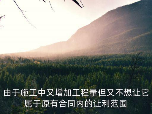由于施工中又增加工程量但又不想讓它屬于原有合同內的讓利范圍